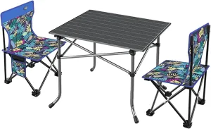 Camping Table Chairs Portable Aluminum Alloy and Chair Set, Bring A Carrying Bag for Easy Storage, Multifunctional Camping Picnic Table