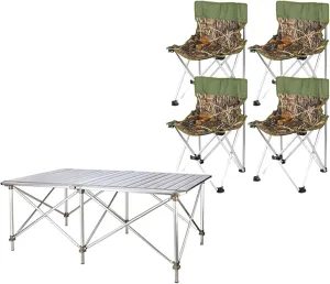 Camping Table Chairs Portable Folding Table Set, Outdoor Aluminum Alloy Can Lift Picnic Table, Portable Table with Carrying Bag (Color : Package 5)