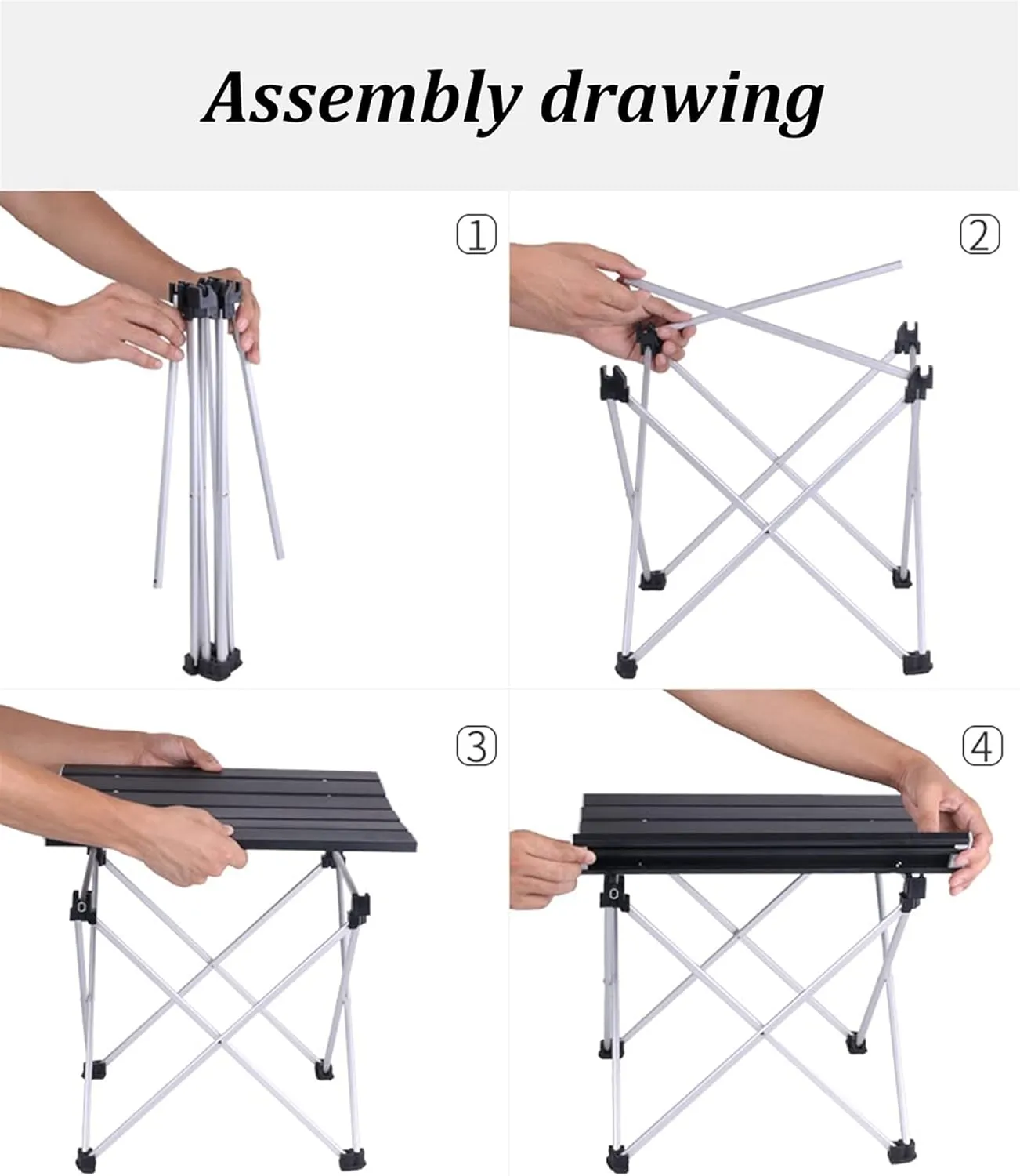 Camping Table Chairs Small Outdoor Folding Set, Portable Aluminum Picnic Table, Suitable for Fishing, Barbecue and Hiking 56x40x40cm