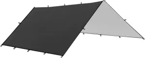 Camping Tent Tarp, Waterproofing Tent Canopy for Outdoor Party Picnic, Multifunctional Rain Proof Sun Proof Camping Awning with Ground Nails Windproof Ropes for Outdoor (L)