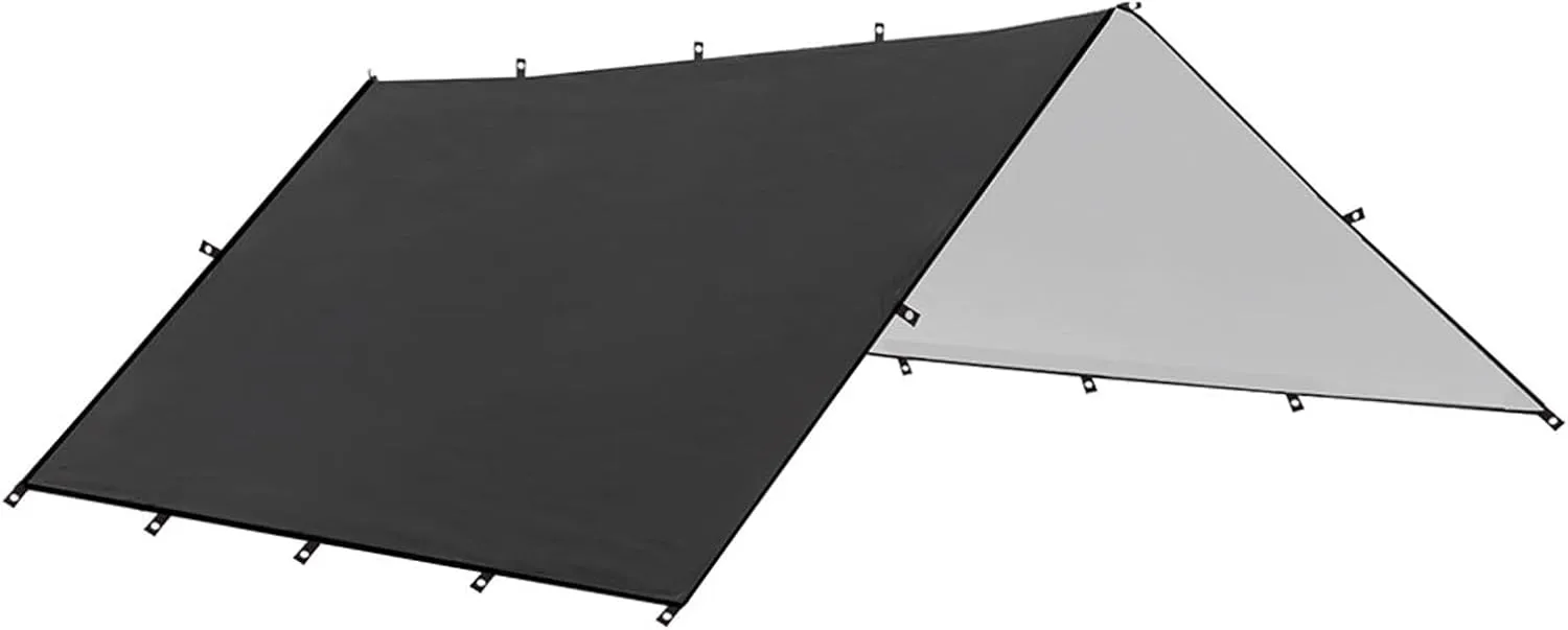 Camping Tent Tarp, Waterproofing Tent Canopy for Outdoor Party Picnic, Multifunctional Rain Proof Sun Proof Camping Awning with Ground Nails Windproof Ropes for Outdoor (L)