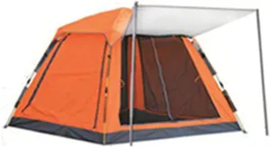 Camping Tents Shelter Portable Waterproof Hold 3-4 Persons Instant Setup Pop Up Tent with Top Rainfly Double Doors Mesh Windows UV Protection for Camping Hiking Mountaineering ( Color : Orange )