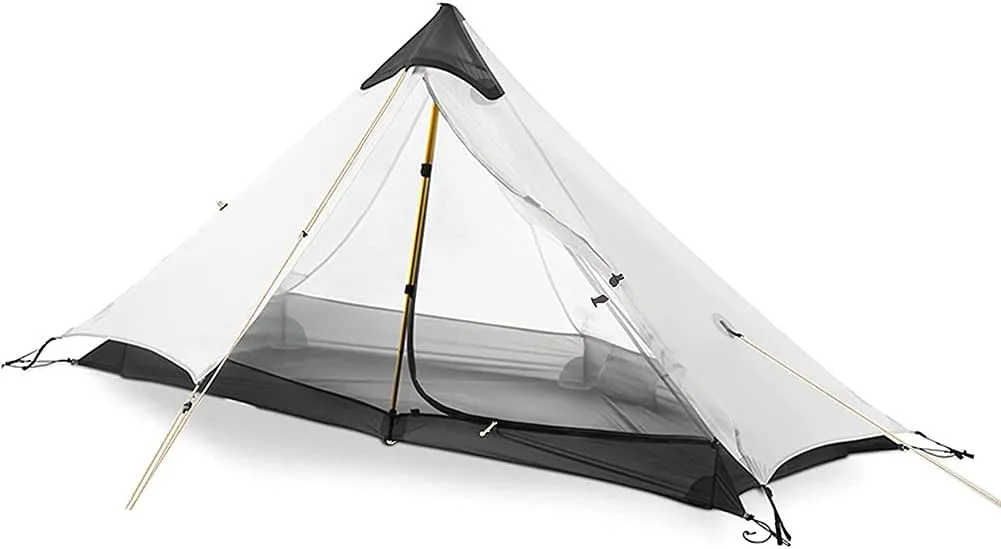 Camping Tent,Ultralight Outdoor Pyramid Tent Camping Teepee Tents, 1 Person/2 Person Backpack Waterproof Double Layer Tent Ideal for Camping, Backpack Hopeful, Single 210X75CM, Gary