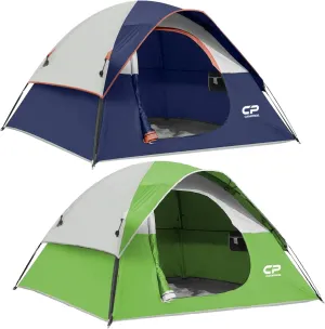 CAMPROS CP Tent 3 Person Camping Tents, Gifts for Family Waterproof Windproof Backpacking Tent with Top Rainfly, Easy Set up Small Lightweight Dome Tents, Hiking Beach