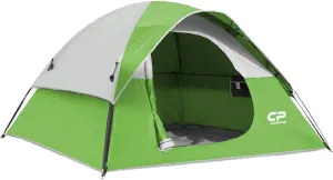 CAMPROS Tent-3-Person-Camping-Tents, Waterproof Windproof Backpacking Tent with Top Rainfly, Easy Set up Small Lightweight Tents, for All Seasons Hiking Beach Outdoor with 3 Mesh Windows
