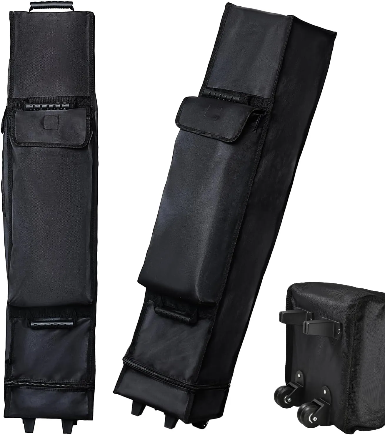 Canopy Portable Folding Bag for 10x10 Pop Up Canopy Tent, Lightweight Tent Storage Roller Wheeled Bag(Black 48.4X9.8X9.8)
