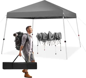 Canopy Tent 10x10, Pop Up Canopy, Portable Instant Canopy, Outdoor Easy Setup Canopy，Waterproof Vendor Canopy, Ez Up Canopy, Commercial Canopy Tent with 4 Sandbags, Carry Bag, Tents for Parties