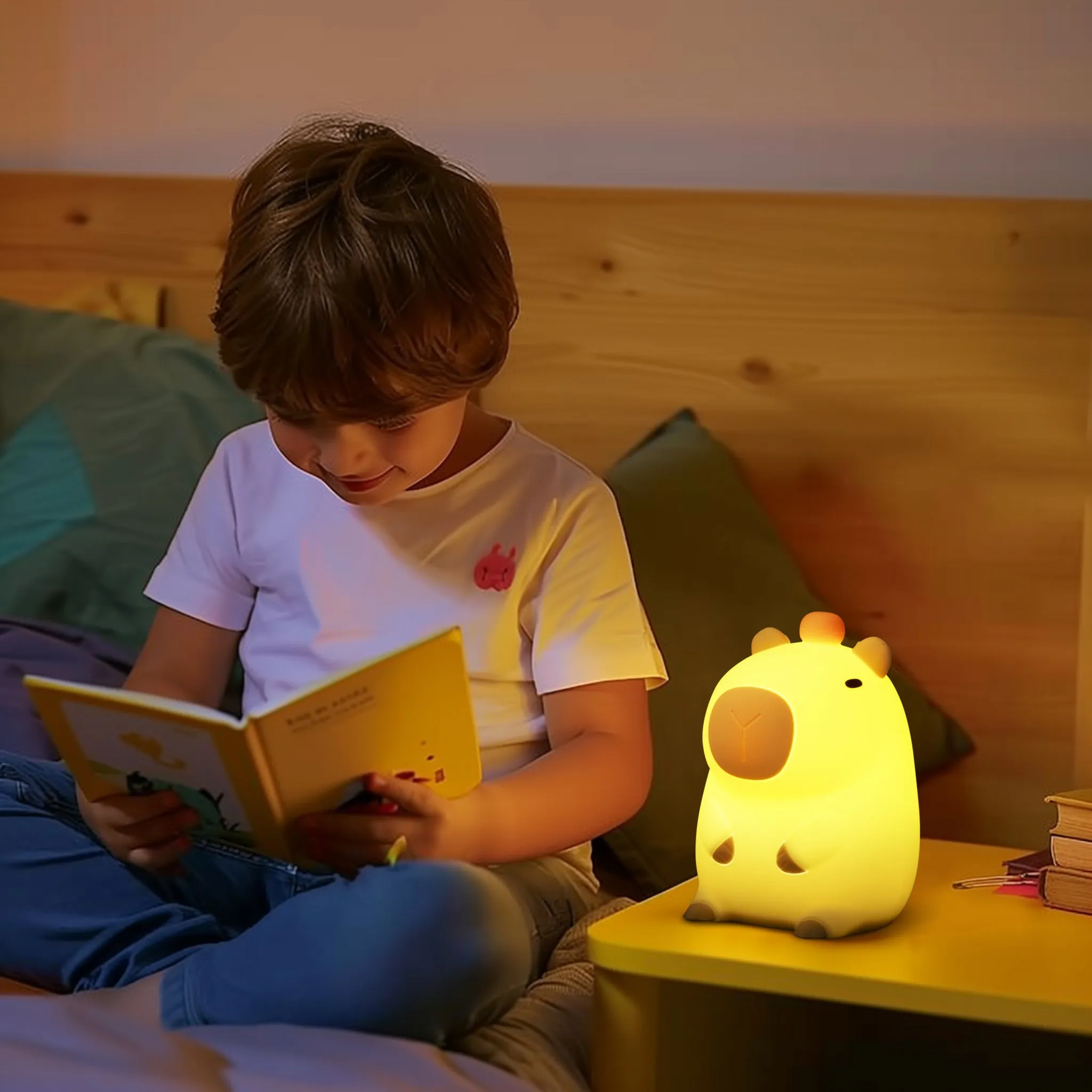 Capybara LED Night Light USB Rechargeable Animal Touch Control Lamp