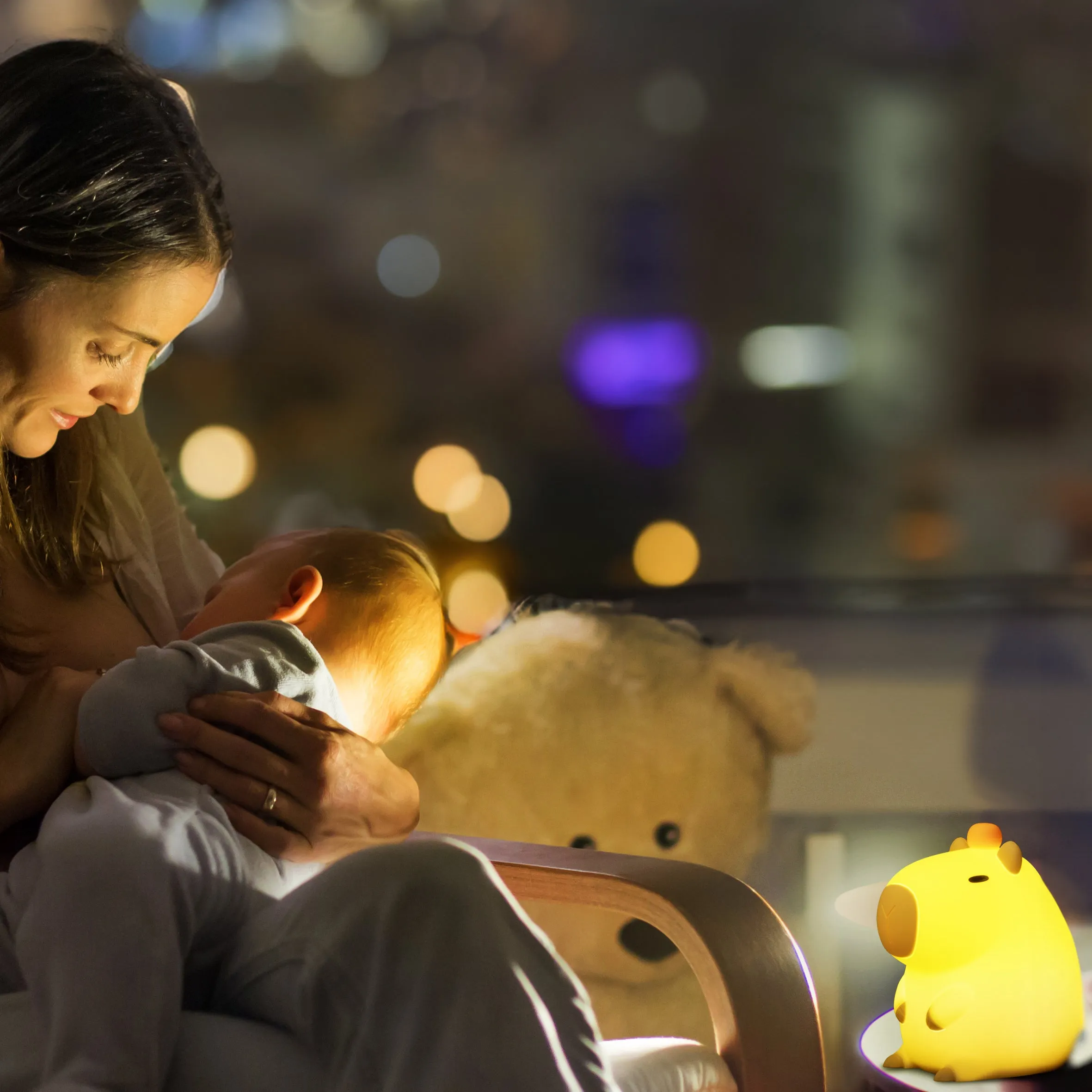 Capybara LED Night Light USB Rechargeable Animal Touch Control Lamp
