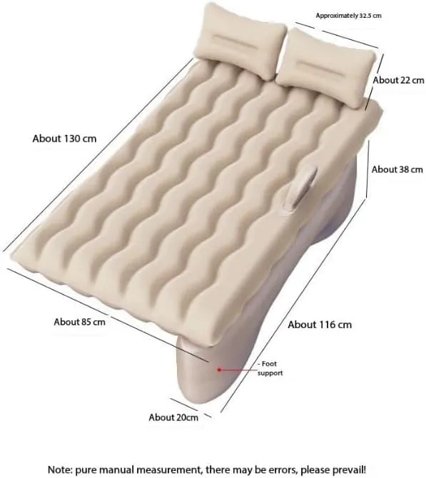 Car Air Mattress Back Seat for Ford Ranger,Double Side Flocking Car Bed Portable Air Mattress Car Sleeping Mattress Car Accessories Cars Camping Bed,Off White