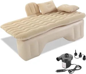 Car Air Mattress Back Seat for Ford Ranger,Double Side Flocking Car Bed Portable Air Mattress Car Sleeping Mattress Car Accessories Cars Camping Bed,Off White