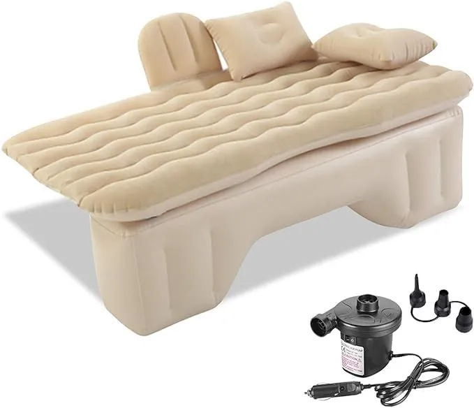 Car Air Mattress Back Seat for Ford Ranger,Double Side Flocking Car Bed Portable Air Mattress Car Sleeping Mattress Car Accessories Cars Camping Bed,Off White