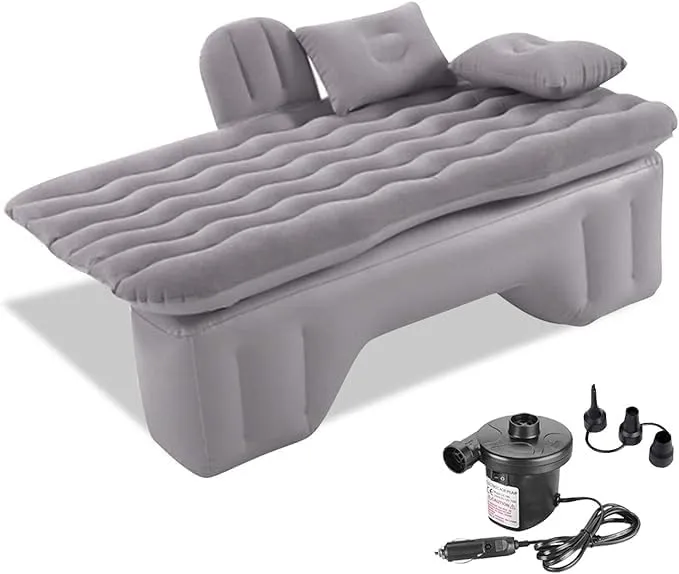 Car Air Mattress Back Seat for Honda Accord Hybrid,Double Side Flocking Car Bed Portable Air Mattress Car Sleeping Mattress Car Accessories Cars Camping Bed,Grey
