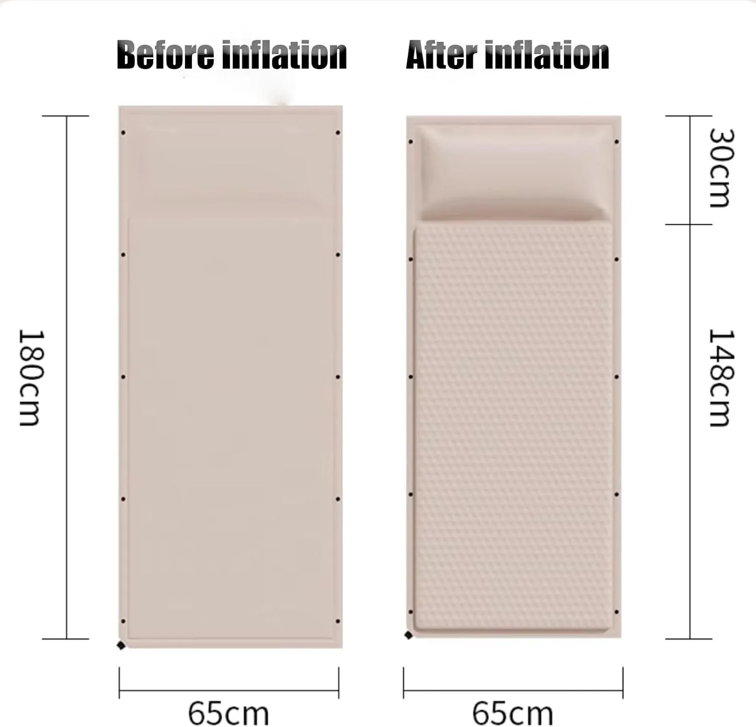 Car Air Mattress Foldable for Audi A4 Avant B8 B7 B6 B5 8D5 8E5 8ED, Back Seat Camping Bed Breathable Airbed Auto-Inflation Without Air Pump SUV Portable Sleeping Pad,Beige Single