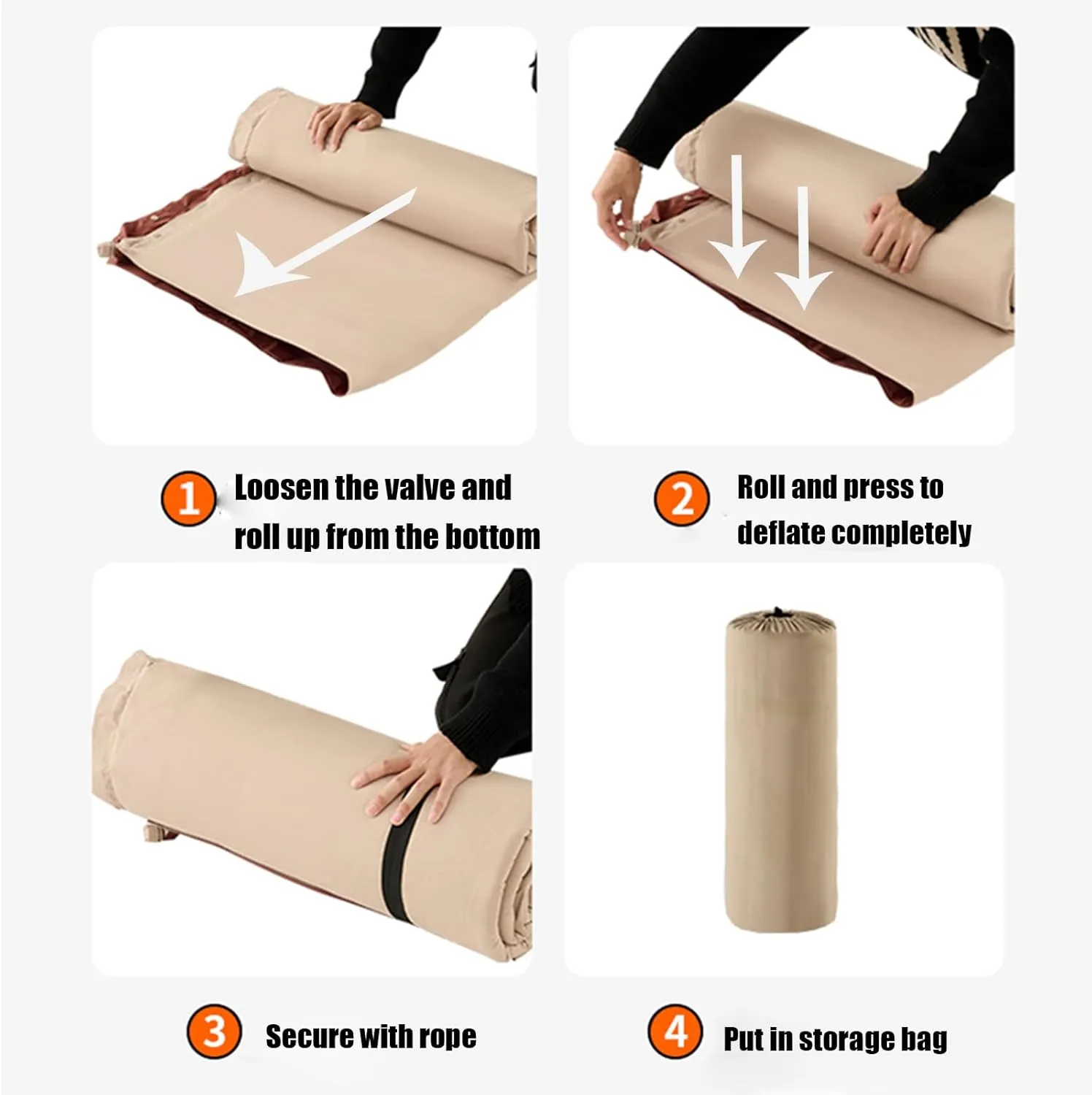Car Air Mattress Foldable for Audi A4 Avant B8 B7 B6 B5 8D5 8E5 8ED, Back Seat Camping Bed Breathable Airbed Auto-Inflation Without Air Pump SUV Portable Sleeping Pad,Beige Single