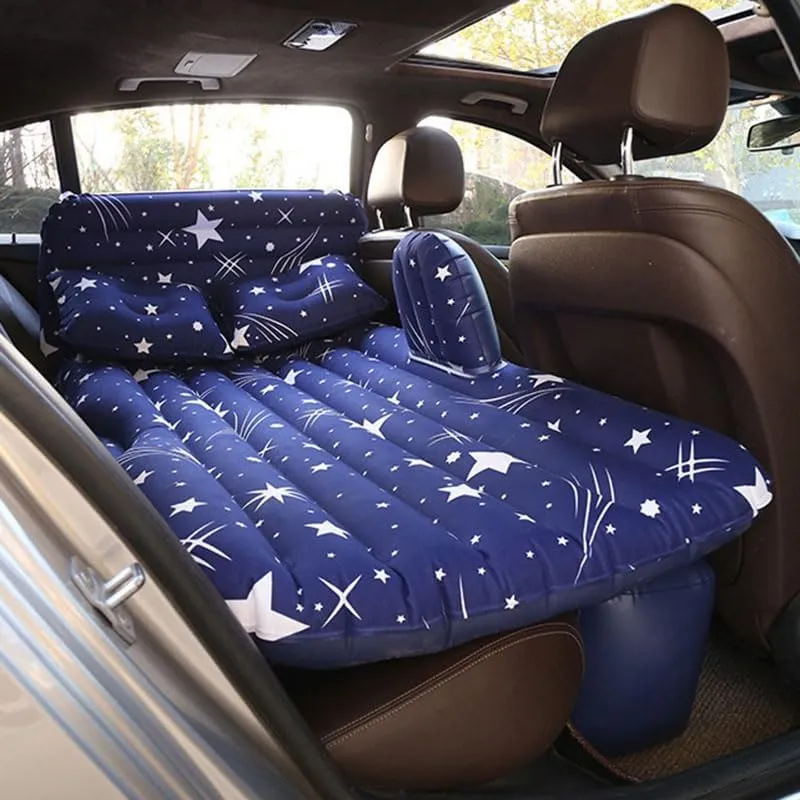 Car Air Mattress for Chevrolet Colorado 2004–2009, Inflatable Back Seat Sleeping Pad with Pump & 2 Pillows, Folding Portable Camping Bed for Travel& Road Trips,Blue