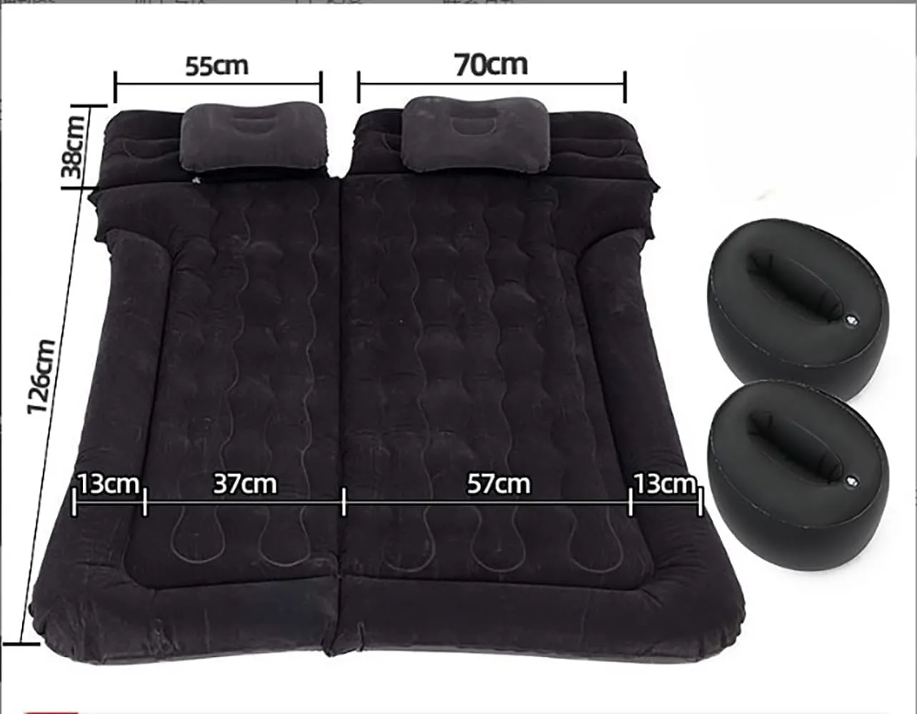 Car Air Mattress for Chevrolet Seeker 2022-2023, Trunk Rear Seat Inflatable Thickened Flocking Travel Camping Bed, Air Pump 2 Pillows,Black