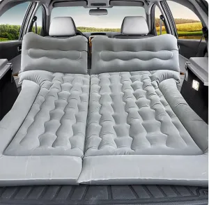 Car Air Mattress for Honda Element 2003-2011, Trunk Rear Seat Inflatable Thickened Flocking Travel Camping Bed, Air Pump 2 Pillows,Grey