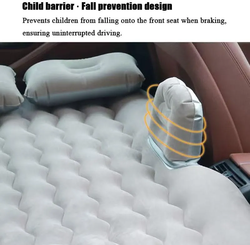 Car Air Mattress for Kia K4, Inflatable Back Seat Sleeping Pad with Pump & 2 Pillows, Folding Portable Camping Bed for Travel& Road Trips,Black