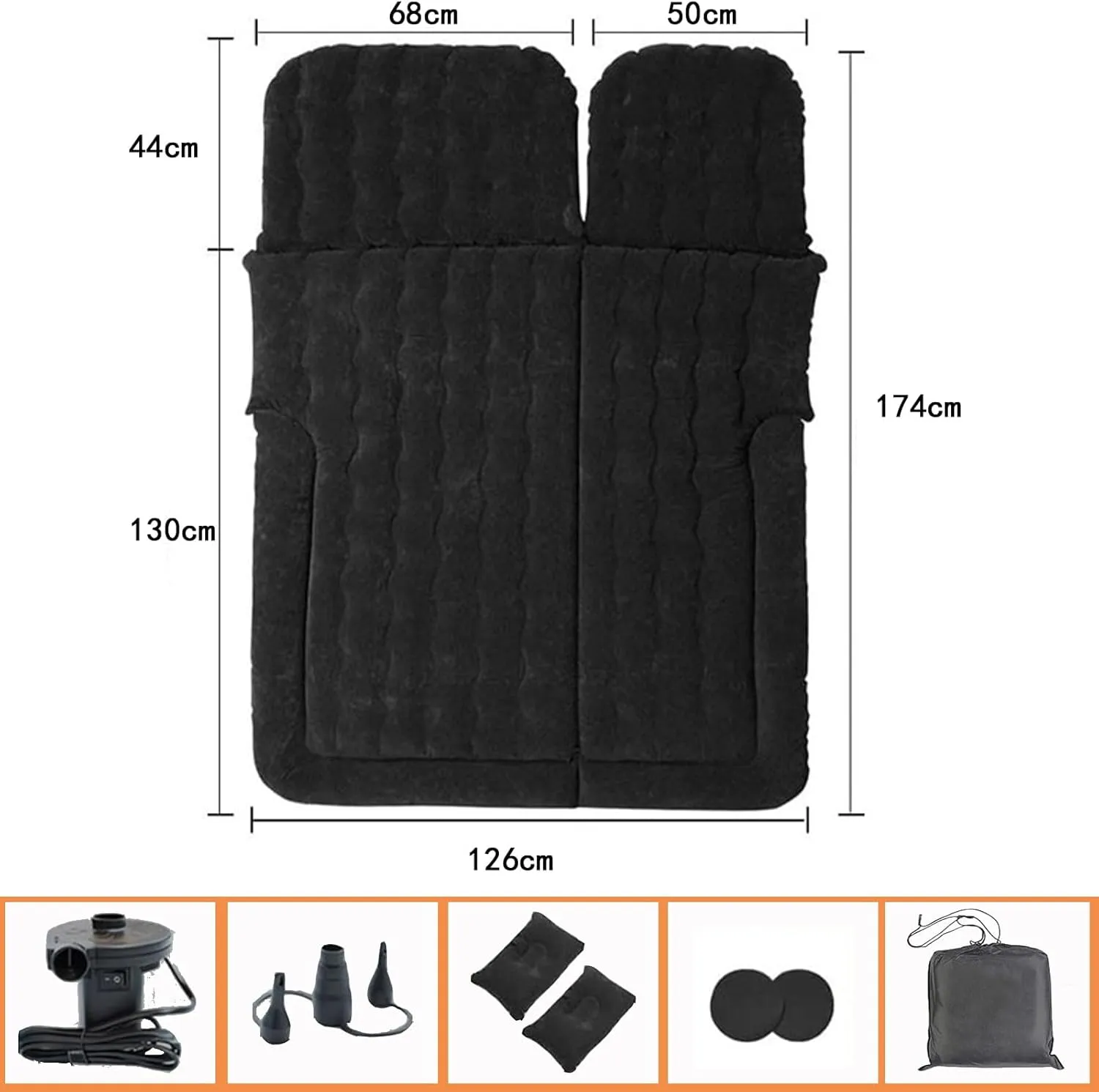 Car Air Mattress for SsangYong Tivolan 2020 2021 2022 2023 2024, Travel Camping Thickened Portable Inflatable Bed PVC Flocking Trunk Sleeping Mats,Beige