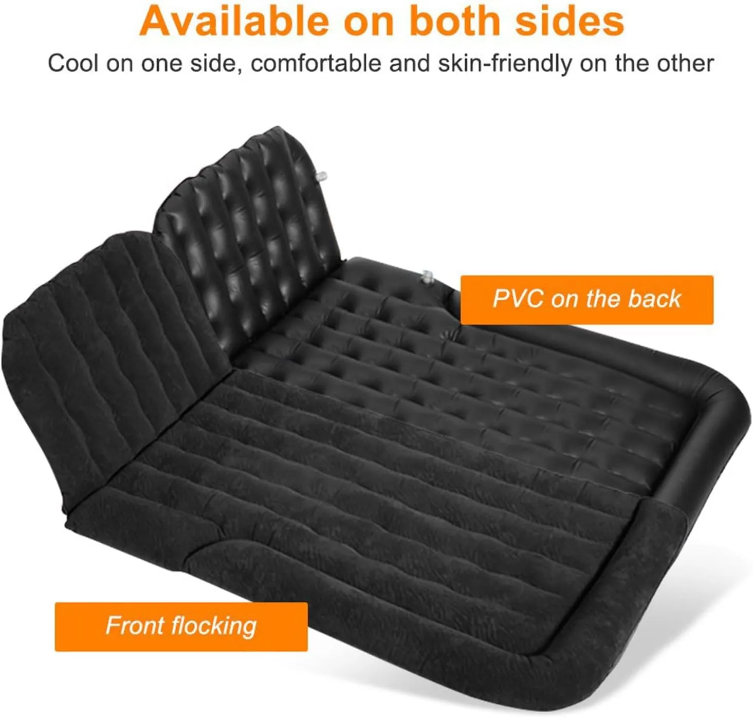 Car Air Mattress for SsangYong Tivolan 2020 2021 2022 2023 2024, Travel Camping Thickened Portable Inflatable Bed PVC Flocking Trunk Sleeping Mats,Beige