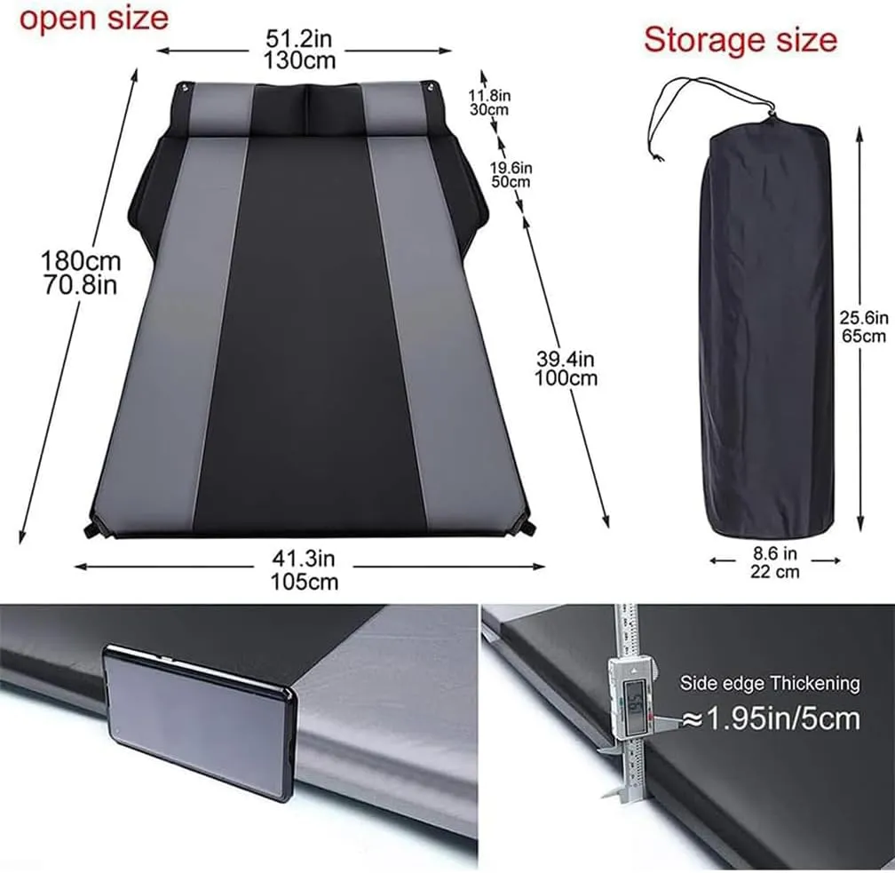 Car Inflatable Mattress, for Chevrolet Trax 2024-2025 Outdoor Camping Travel Portable Sleeping Pad AdjustableWear Resistant, Auto Accessories,A-Black