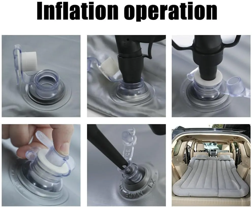 Car Inflatable Mattress for CR-V CRV 2012 2013 2014 2015 2016 Rear Trunk Air Cushion Camping Travel Folding Self Inflating Sleeping Pad Back Seat Air Mattresses,Grey1