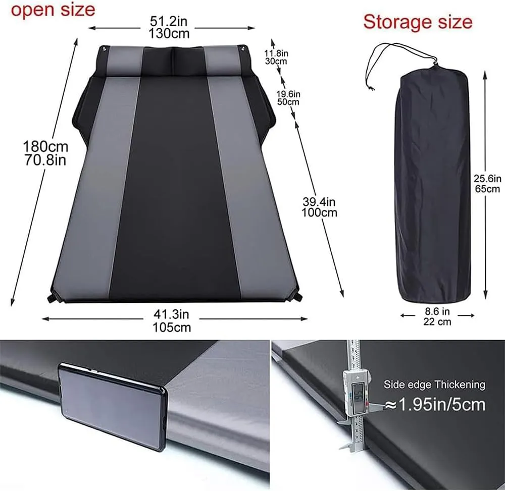 Car Inflatable Mattress for Toyota Highlander 2014 2015 2016 2017 2018 2019 Self Inflating Sleeping Pad Thickened Air Bed Cushion Camping Travel Mattress Multifunctional,Orange