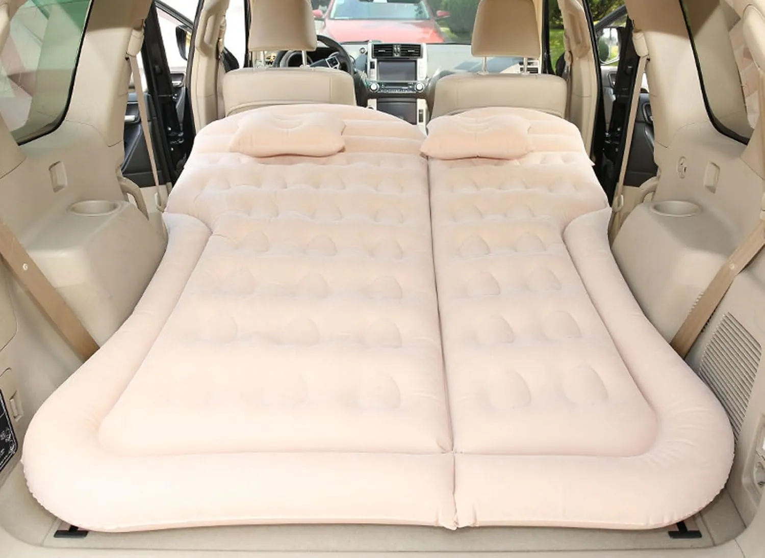 Car Mattress for Land Rover Defender 130 (L663) 2022 2023 2024 2025, Portable Multifunctiona Outdoor Travel Nflatable Bed with Air Pump and Storage Bag Accessories,Beige