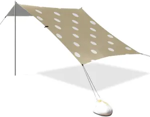 Cartoon Dot Khaki Designed UPF50  Stable Beach Tent Lightweight Large Sun Shade with Sandbags and Shovel for Camping Trips, Fishing, Backyard Fun or Picnics carpa para la Playa
