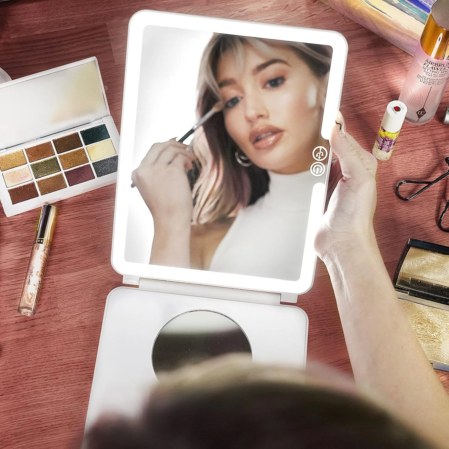 CASE-MATE LuMee Studio - LED Portable White Light Makeup Mirror - Lightweight - 3 Light Modes - Travel-Friendly - White