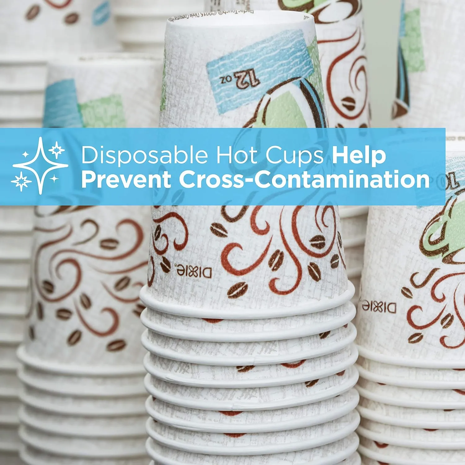 Case Pack of 20 DIXIE Perfect Touch 16 Oz insulated paper hot cups. White - Bag of 5
