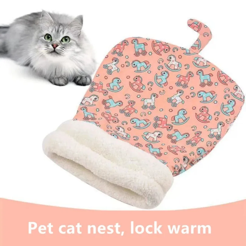 Cat Sleeping Bag – Plush Warm Cat Bed for Winter