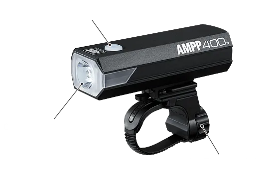 CatEye AMPP 400 Light Set - Rechargeable (front and back lights); Free Shipping Worldwide
