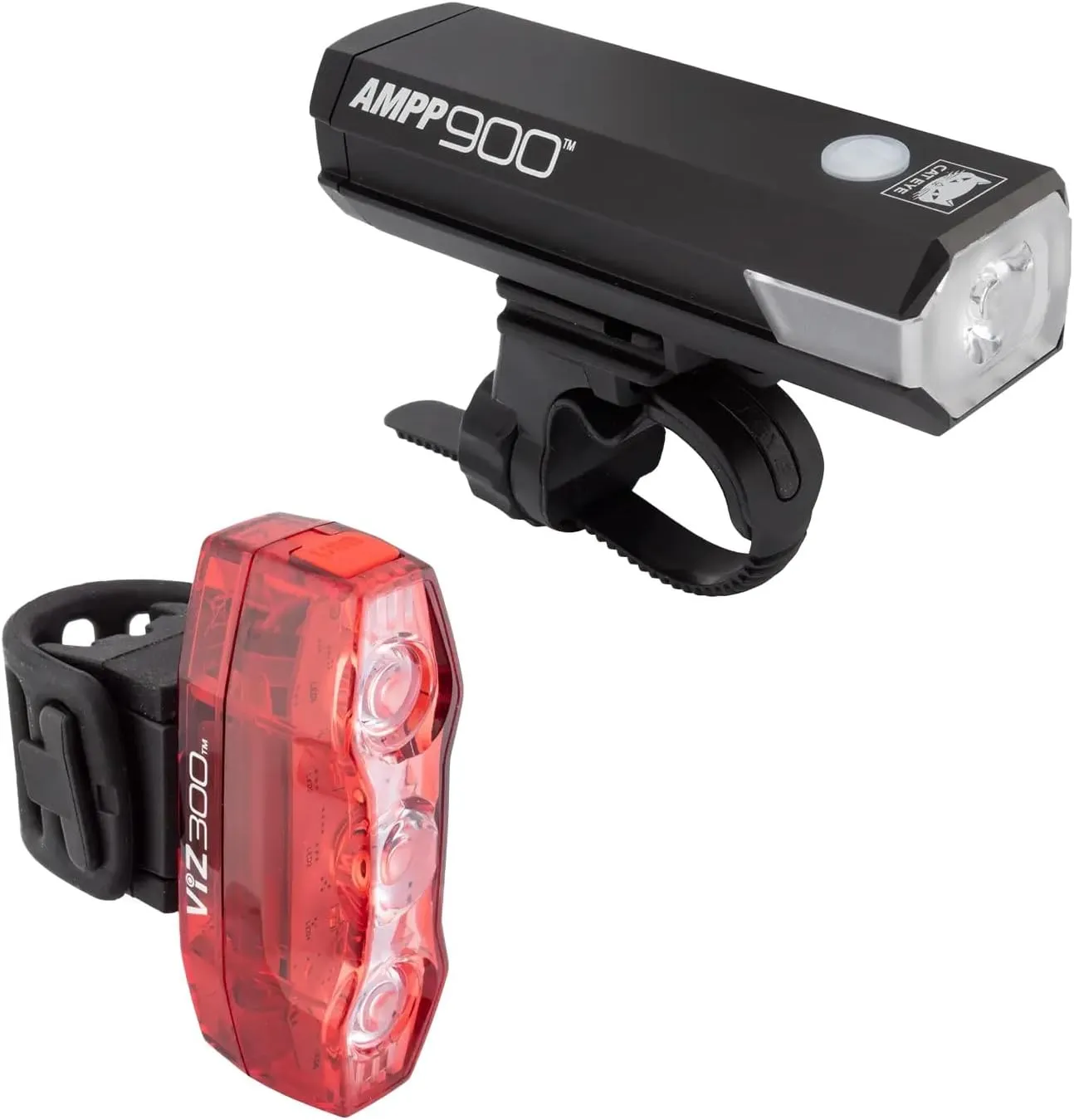 CATEYE - AMPP Rechargeable Headlight and ViZ USB Rechargeable Daytime Safety Light Combo Kit