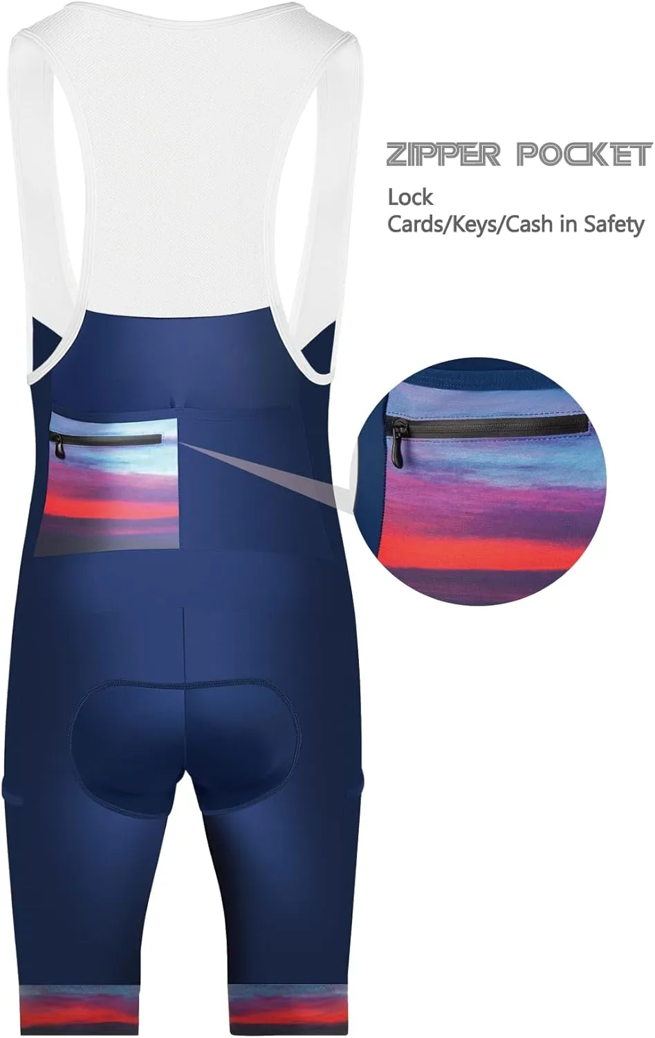 CEROTIPOLAR Cycling Bibs Men, Long Riding Pad Bicycle Biking Bib Shorts UPF50 