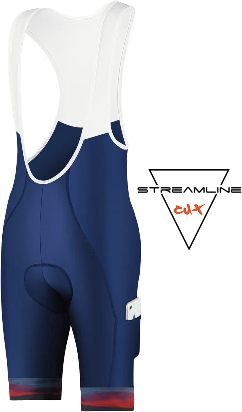 CEROTIPOLAR Cycling Bibs Men, Long Riding Pad Bicycle Biking Bib Shorts UPF50 