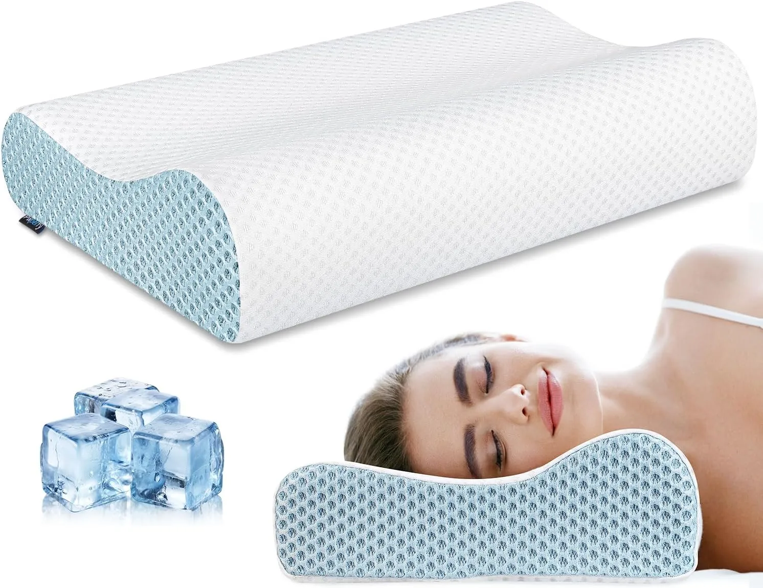 Cervical Neck Pillow, Contour Memory Foam Pillows Neck Pillow for Sleeping, Ergonomic Pillow for Side Back Stomach Sleeper, Neck and Shoulder Pain