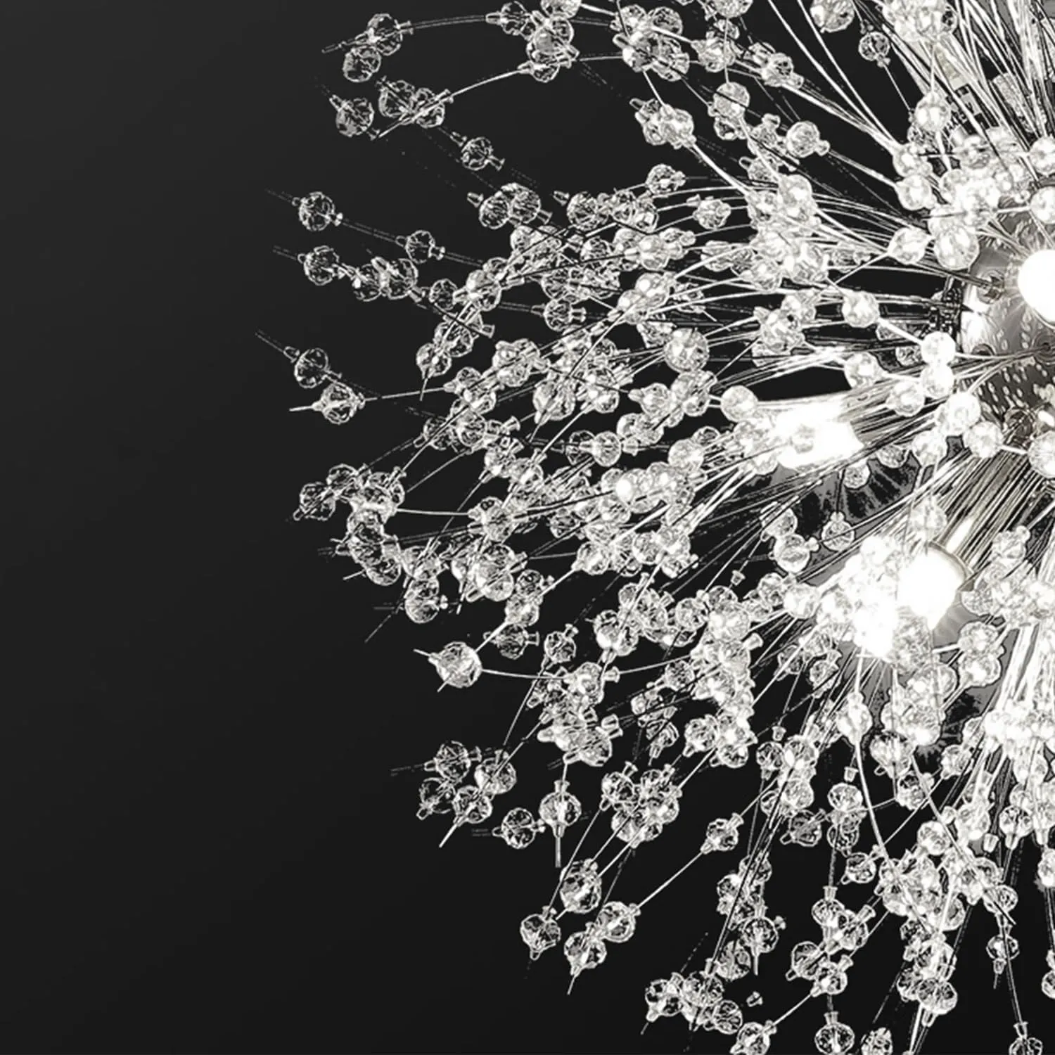Chandeliers Crystal Flush Mount Ceiling Light Modern Sputnik Firework Close to Ceiling Lamp LED Flower Ceiling Light Fixtures for Dining Room Bedroom Kitchen Island Entryway Foyer 7 G9 Bulbs Included