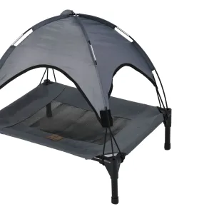 Charlie's Elevated Dog Bed With Tent Grey Medium