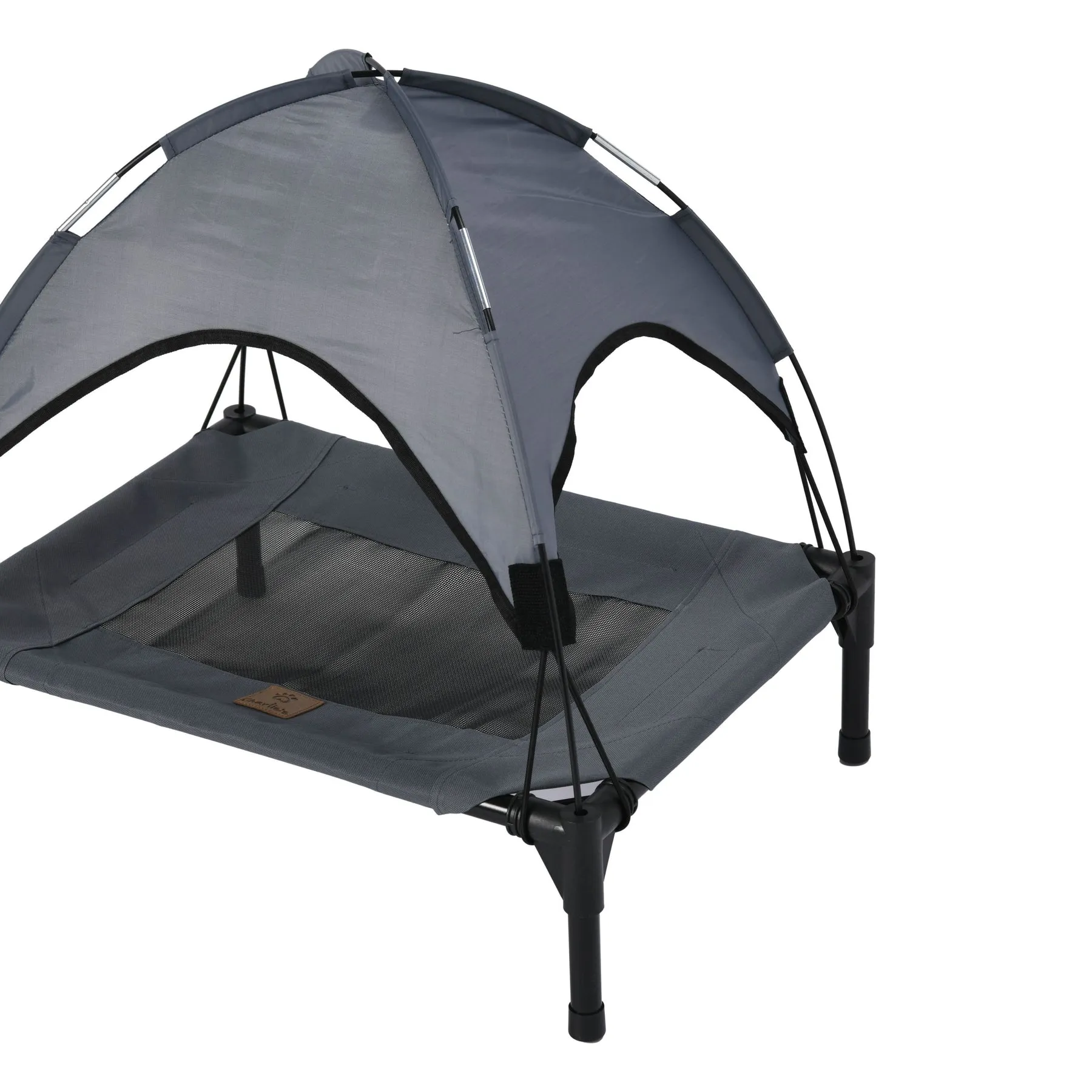 Charlie's Elevated Dog Bed With Tent Grey Medium