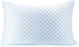 Clara Clark Cooling Pillows for Sleeping - Memory Foam Pillows - Luxury Gel Pillow with Reversible Cover Cool to Velvety - Breathable Bed Pillows for Side Sleepers - Queen - 18 x 26