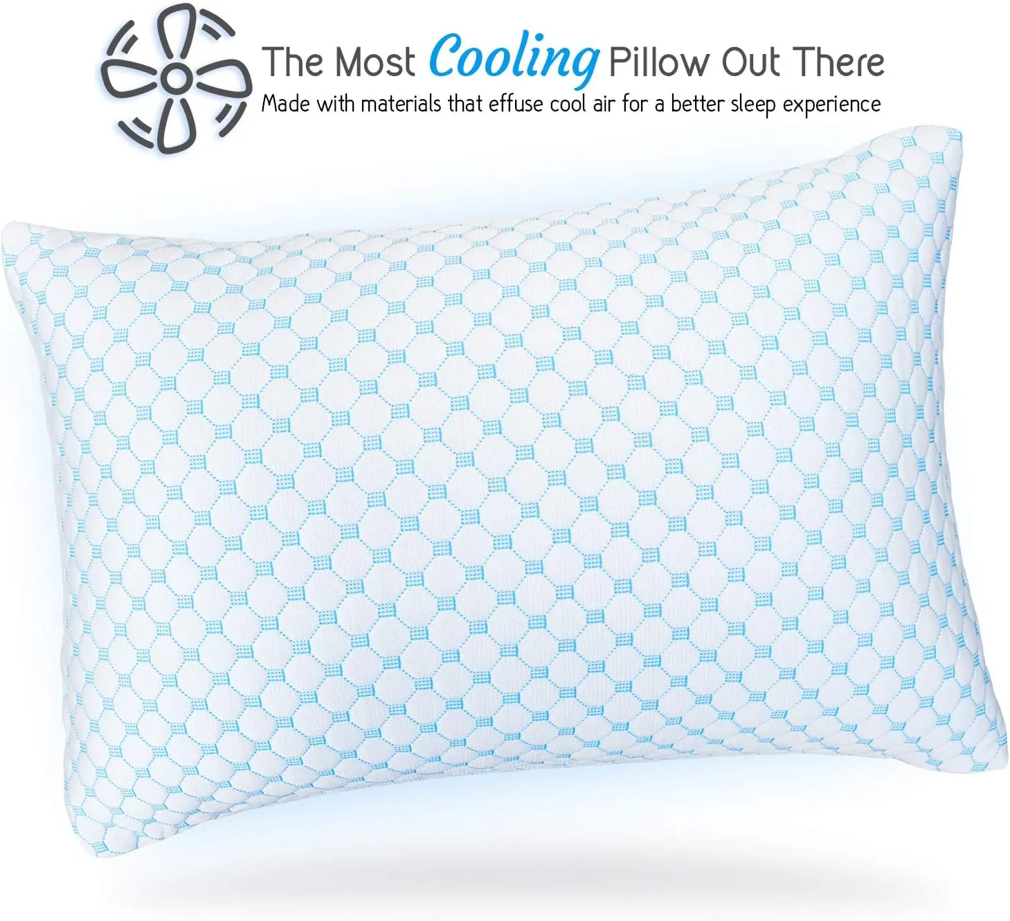 Clara Clark Cooling Pillows for Sleeping - Memory Foam Pillows - Luxury Gel Pillow with Reversible Cover Cool to Velvety - Breathable Bed Pillows for Side Sleepers - Queen - 18 x 26