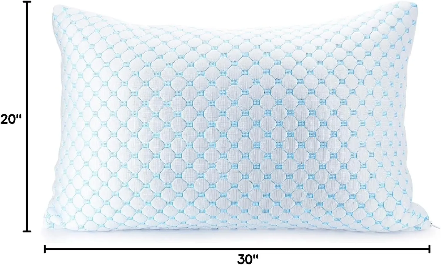 Clara Clark Cooling Pillows for Sleeping - Memory Foam Pillows - Luxury Gel Pillow with Reversible Cover Cool to Velvety - Breathable Bed Pillows for Side Sleepers - Queen - 18 x 26