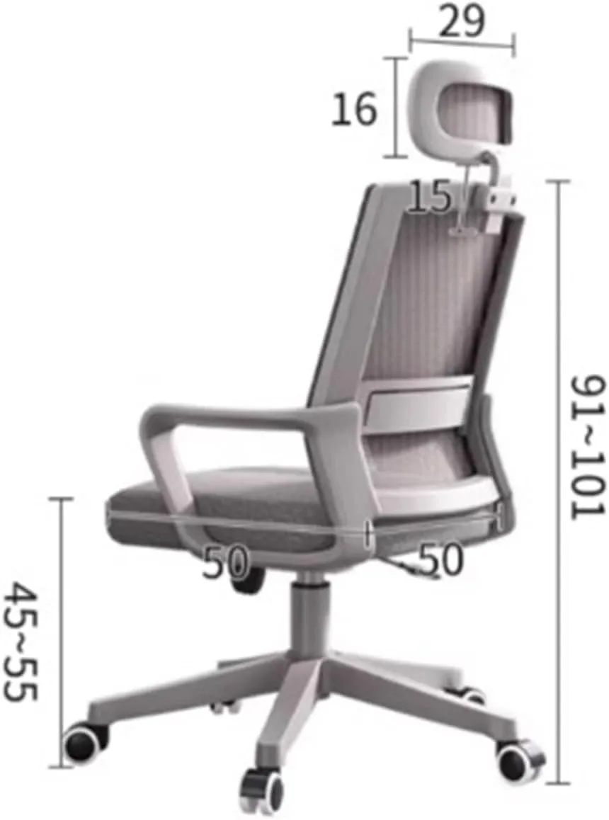 Classic Office Chair Ergonomic Desk Chair, Mesh High Back Gaming Chair, Big and Tall Reclining Comfy Home Office Chair for Man Woman Desk Task Chair(Gris)