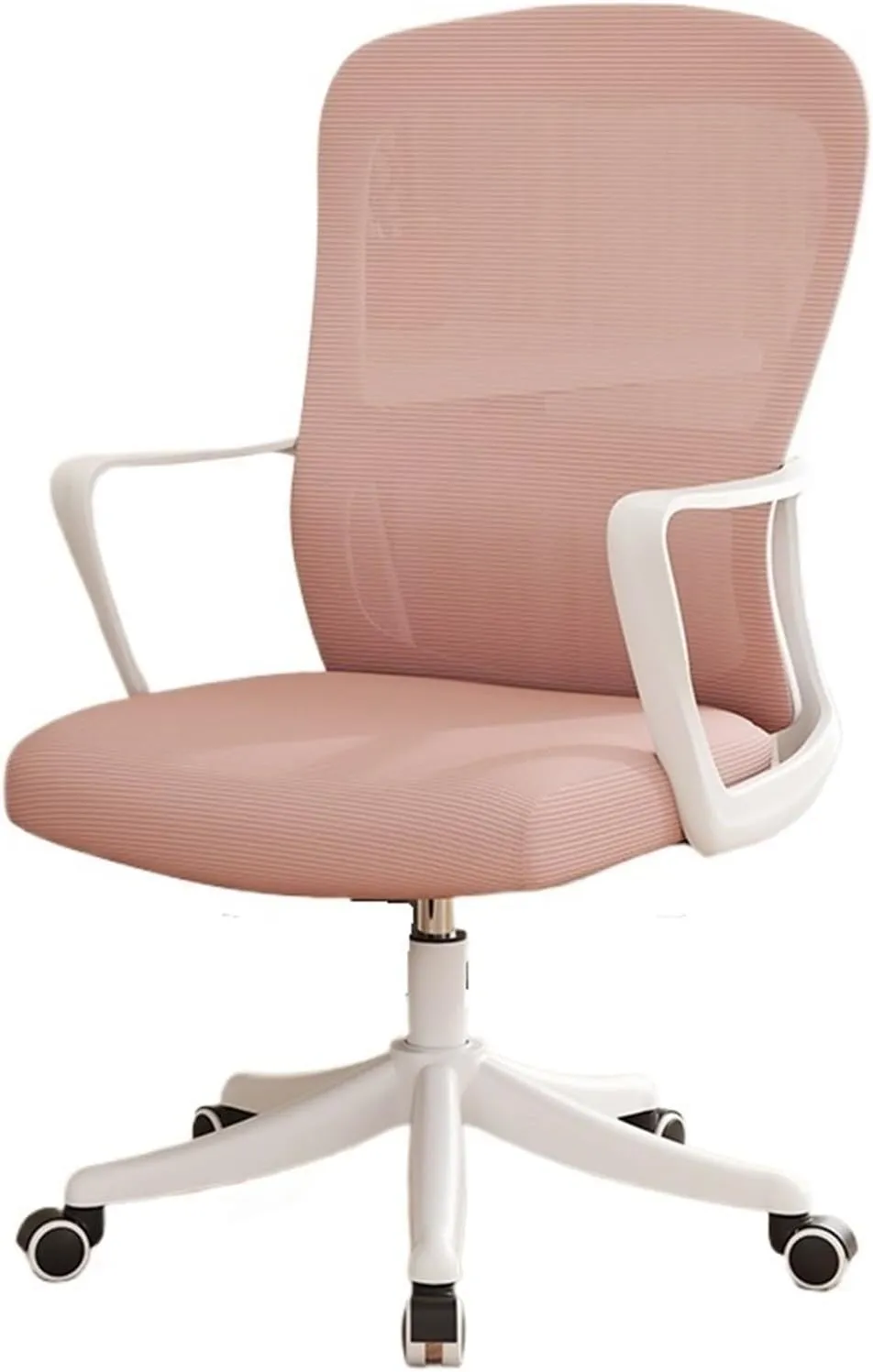 Classic Office Chair Ergonomic Office Home Desk Mesh Fixed Armrest, Executive Computer Chair with Lumbar Support Desk Task Chair(Pink)