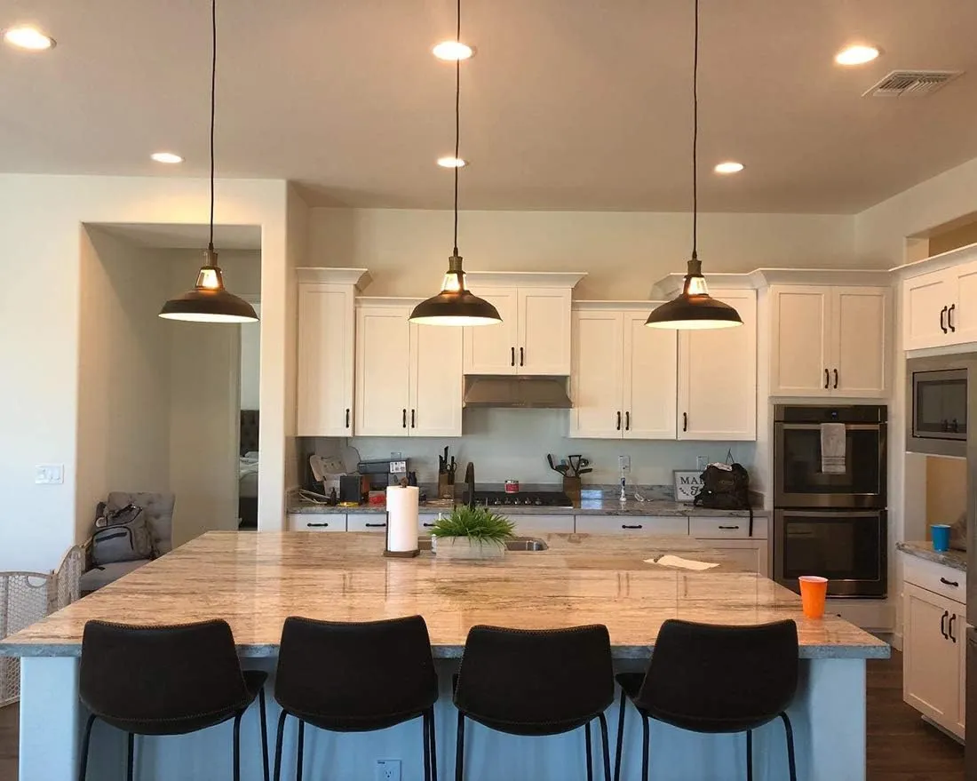 CLAXY Ecopower Industrial Metal Barn Pendant Light 3 Pack Hanging Pendant Lighting for Kitchen Bar Restaurant Cafe