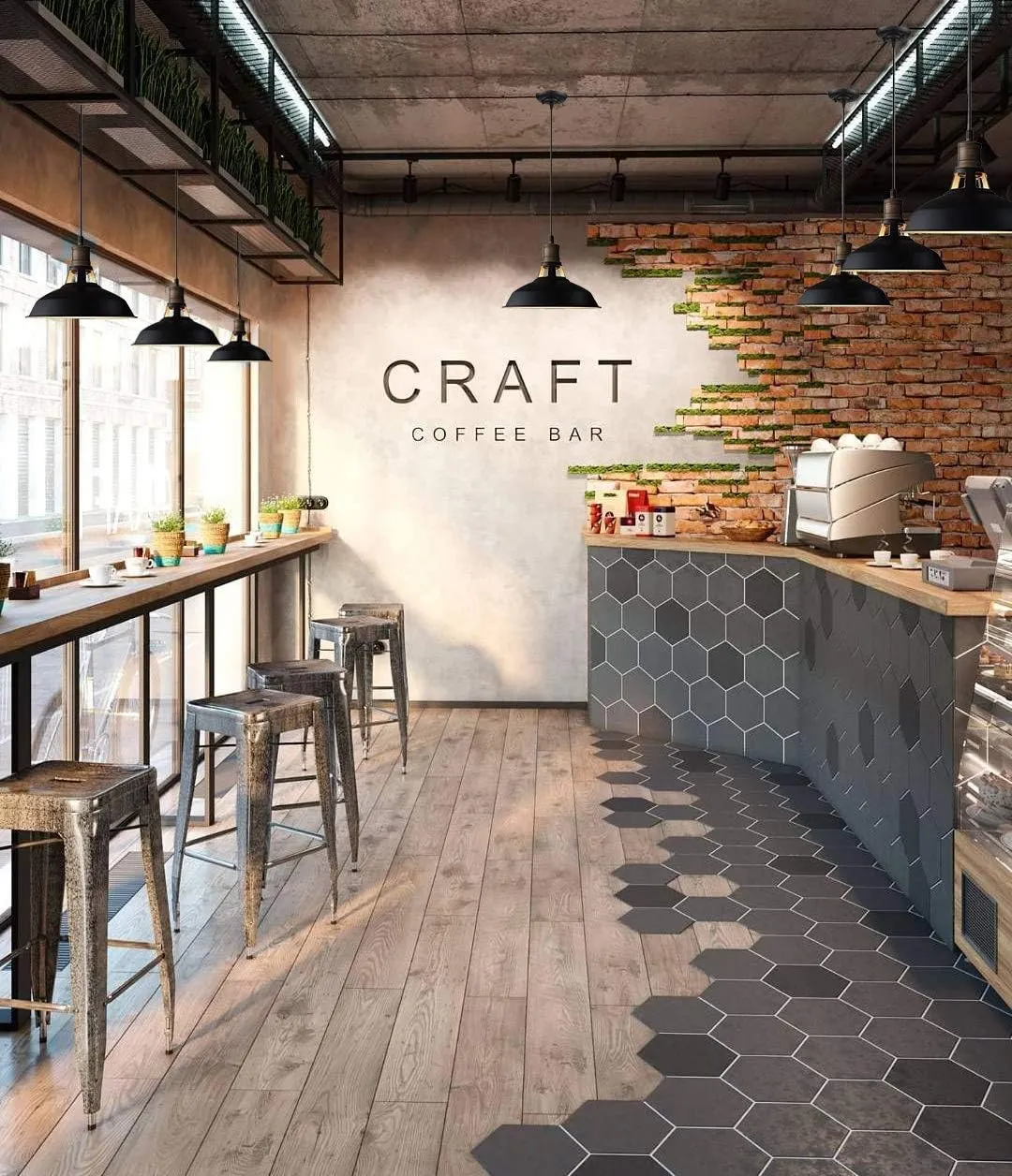 CLAXY Ecopower Industrial Metal Barn Pendant Light 3 Pack Hanging Pendant Lighting for Kitchen Bar Restaurant Cafe