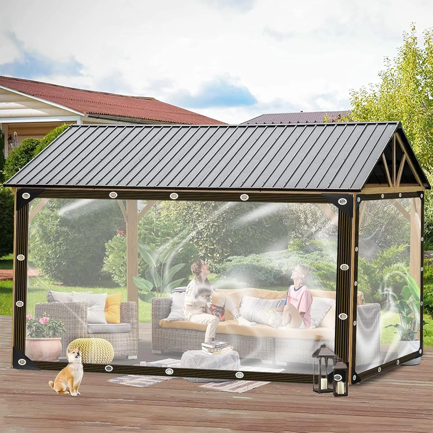 Clear Tarp, 10x12ft Clear Tarps with Grommets,Heavy Duty Waterproof with Reinforced Edge for Patio and Pavilion,Porch,Plant,Camping,Pet Hutch Roof