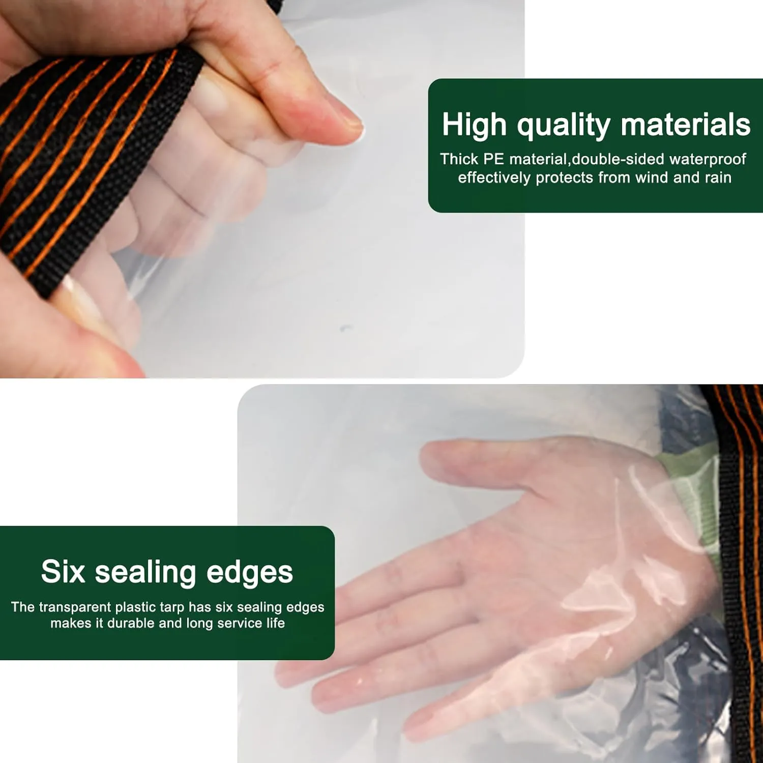 Clear Tarp, 10x12ft Clear Tarps with Grommets,Heavy Duty Waterproof with Reinforced Edge for Patio and Pavilion,Porch,Plant,Camping,Pet Hutch Roof